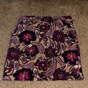 Ann Taylor corduroy floral skirt